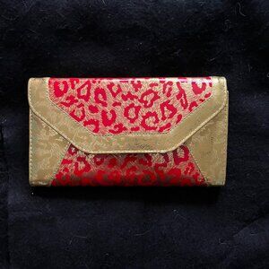 *Like New* Red/Gold Animal/Leopard Print Clutch Purse